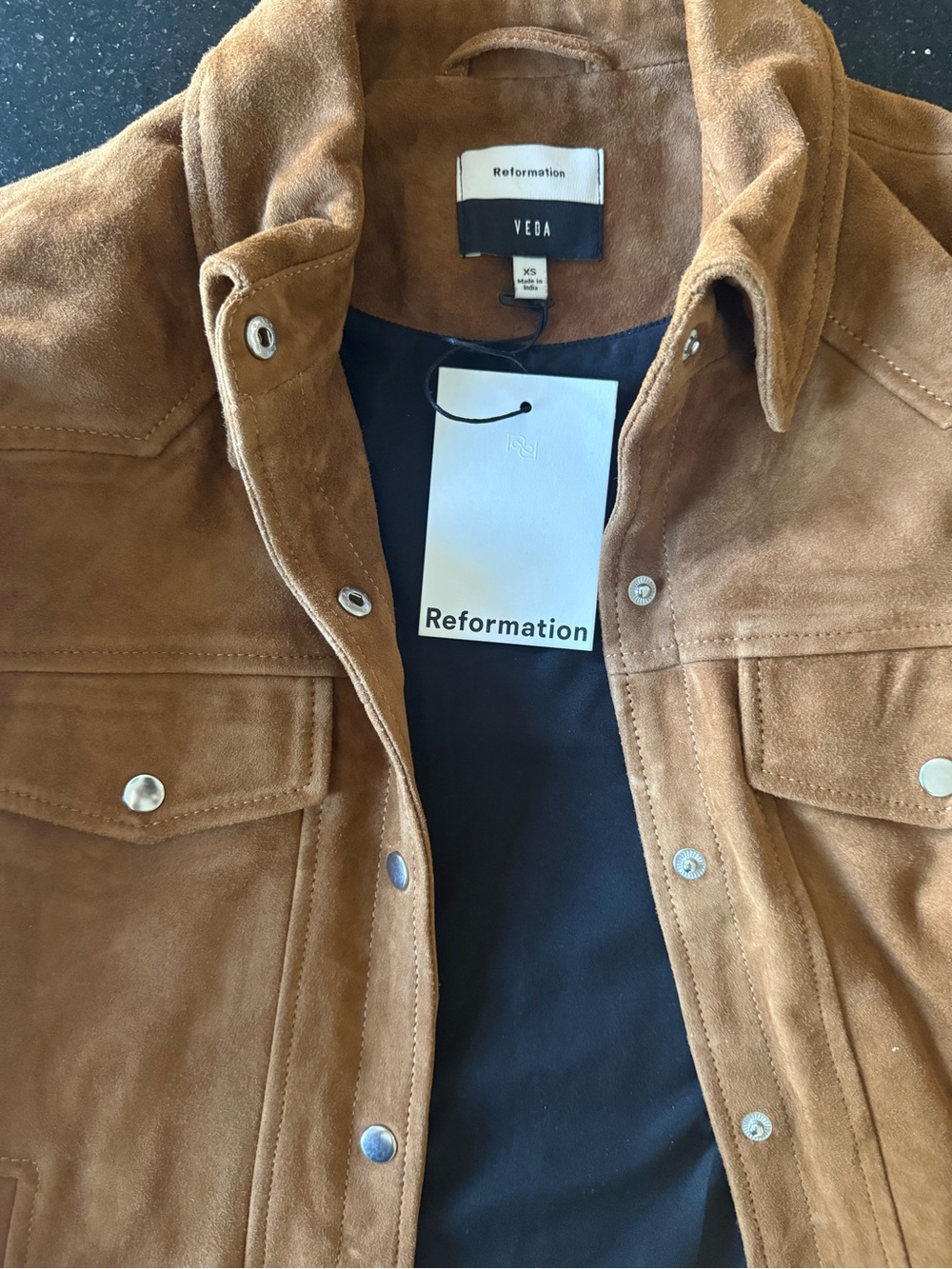 NWT REFORMATION Veda Skylar Suede Shirt Jacket - Picture 7 of 8